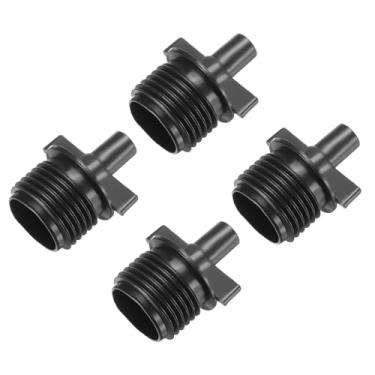 Imagem de uxcell Conector de tubo de gotejamento de farpa G1/2 rosca macho 4/7,5 mm encaixe de mangueira para sistema de irrigação agrícola de jardim, plástico 60 peças