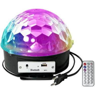 Imagem de Globo de Luzes Coloridas Giratória Grande MP3 Bluetooth com Controle I