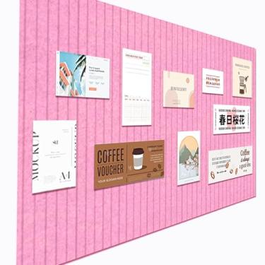 Imagem de Placas de cortiça grandes de feltro para escritório, 89 x 59,9 cm, quadro de fotos de feltro, quadro de avisos para decoração de casa, painéis de redução de ruído para notas, pacote com 6, rosa