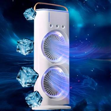 Imagem de Ventilador Torre Usb Portátil Led Duplo e Umidificador - CLIMATIZA