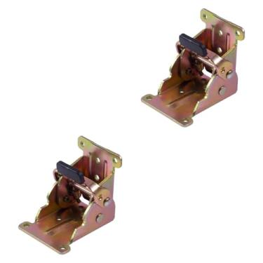 Imagem de FLCPJGV 2x Auto -trancando a dobradiça da perna de mesa dobrável acessórios Fácil de instalar suporte de canto suporte dobrável para a cama com os pés da, Zinco Colorido