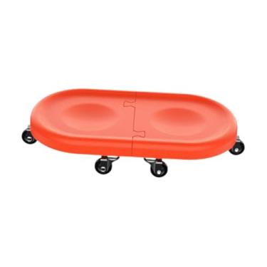 Imagem de UGPLM 6 rodas abdominais rolos de roda do disco homem homens profissionais edifícios de rolo de fitness silencioso disco deslizante AB Exerciser, Vermelho