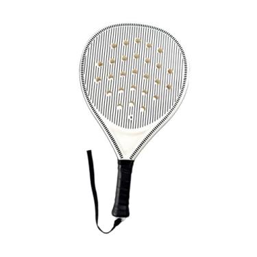 Imagem de UGPLM Raquete de tênis de paddle, raquete de tênis de padel com cinta de pulso, núcleo de espuma de superfície de fibra de carbono para crianças, júnior, 1 Som Apenas