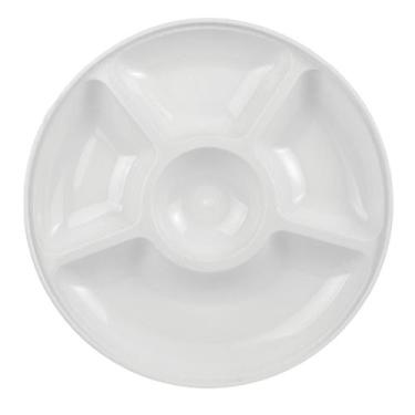 Imagem de Petisqueira Porta Petisco Molhos Com 5 Divisorias Redondo 31CM Queijos