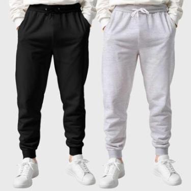 Imagem de Kit 2 Calças Masculinas Moletom Flanelada Slim Benellys-Masculino