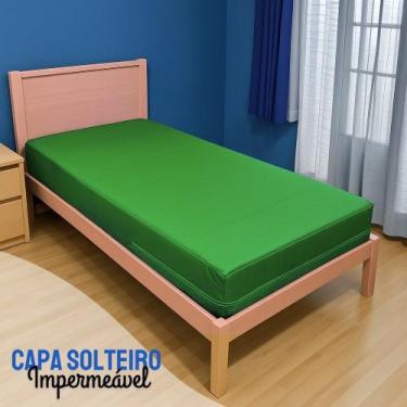 Imagem de Capa Impermeavel Colchao Solteiro Hospitalar Com Ziper Verde Bandeira 