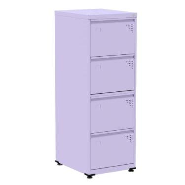 Imagem de Armário de Arquivo de Aço Pandin 4 Gavetas gavetas Lilás