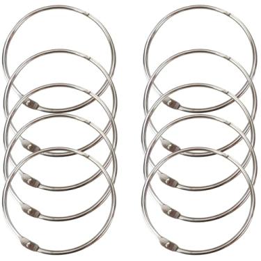 Imagem de Pacote com 10 anéis de fichário de folhas soltas de 11 cm extragrandes niquelados para chaveiros, ideais para escritório, escola, lojas de varejo, suprimentos de artesanato DIY