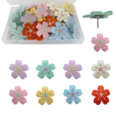 Imagem de ZHLZTYYL Bu Hua tachinha fofa para quadro de avisos adequada para softboard, parede de fotos, mapa de exibição, decoração de escritório em casa (49 peças)