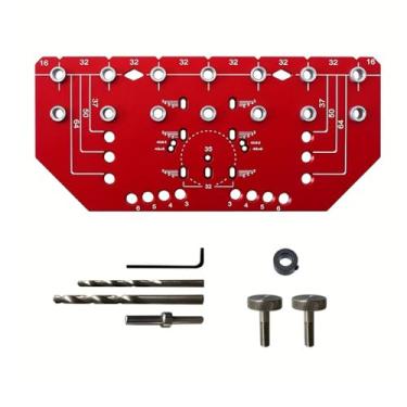 Imagem de Gabarito de Pino de Prateleira, Modelo de Perfuração Ajustável para Instalação de Móveis de Marcenaria, Guia de Broca de Carboneto de Liga de Alumínio para Carpintaria, Faça você