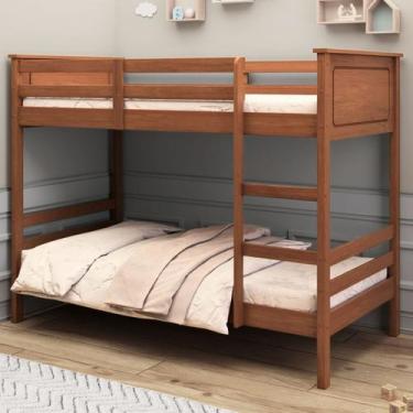 Imagem de Beliche De Solteiro Madeira Maciça Reforçado Woodstore, Castanho