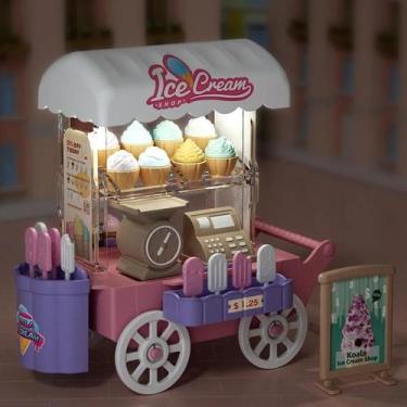 Imagem de Carrinho de Sorvete e Pão em Miniatura para Decoração de Casa de Bonec