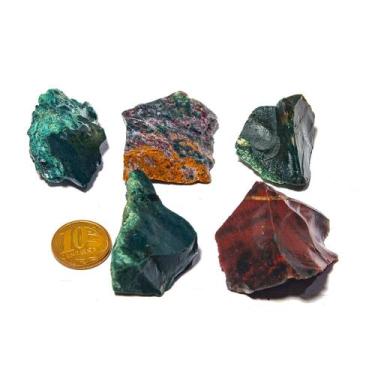 Imagem de 05 Jaspe Sanguíneo Pedra Natural Média 40mm 50 a 150g - CristaisdeCurv