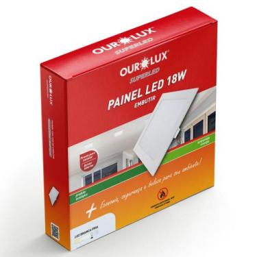 Imagem de Painel LED Super Eco Embutir Quadrado 18 Watts Bivolt 6500K - 02902 - 