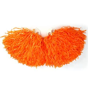 Imagem de Cheerleading Pom Poms, Elastic Cheerleading Pom Poms para Esquadrões de Jovens, Dançarinos e Público, ótimo para Festas, Jogos e Celebrações (Laranja)