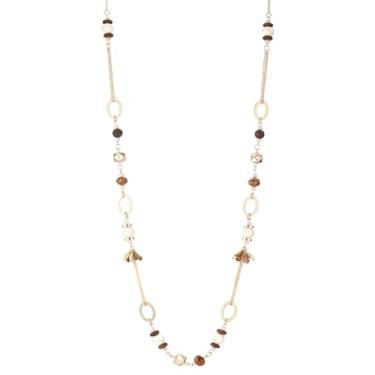 Imagem de Dazylleco Colares longos de ouro boho para mulheres, corrente com contas, colar longo, bijuteria de ouro, presente de aniversário para ela, Pedra, Sem Pedra Preciosa