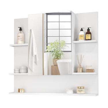 Imagem de Armário Suspenso Para Banheiro Com Espelho E Porta Espelheira - ENOVA 