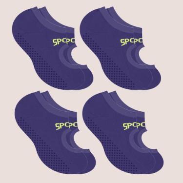 Imagem de Kit 4 Meias Sapatilha Antiderrapante Yoga Pilates Selene, Roxo,  34 a 
