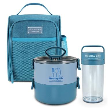 Imagem de Conjunto Bolsa Térmica Com Pote De Marmita E Garrafa 430ml Concept Azul