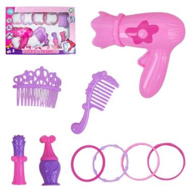 Imagem de Brinquedo criança Kit beleza infantil com secador pente e acessório fa