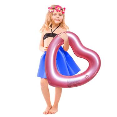 Imagem de ZHUYNXIR Boia De Coração Infantil, Boias Piscina Brinquedos Aquáticos Para Festa Na Praia Crianças, Acessórios Decoração Cenário Aniversário (18 Pol., Ouro Rosa)