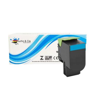 Imagem de Toner Compatível CX410 CX510DN 80C8SC0 Ciano 4K - Cartucho & Cia