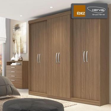 Imagem de Guarda-Roupa Casal 6 Portas Édez Zen 2m, Nogueira