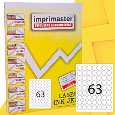 Imagem de Etiqueta Adesiva Imprimaster Carta - 25,4mm diâmetro (⌀) - Redonda - Cx 100 Folhas - 6300 Etiquetas Adeisvas