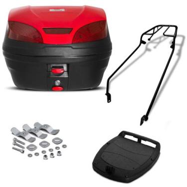 Imagem de Bau 30 Litros Pro Tork Smartbox 3 + Bagageiro Max 125 Cc, VERMELHO, Ún
