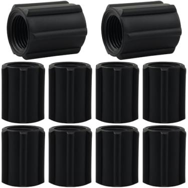 Imagem de BLLNDX 10 peças de encaixes roscados fêmeas duplas, tubo de aspersão, acessórios rosqueados de 1/2 polegada, acoplador NPT para sistema de extensão de tubo de irrigação de gramado de jardim