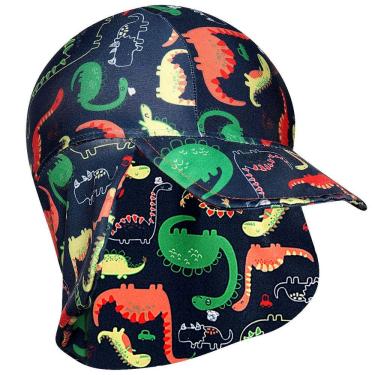 Imagem de Boné Praia Bebê e Infantil Proteção UV 50+ Dinossauros Marinho Tip Top