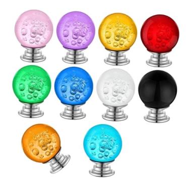 Imagem de Fenteer 10 peças de puxadores de armário, puxadores de gaveta de hardware fáceis de instalar para sala de estar, armário, quarto infantil, decoração de casa