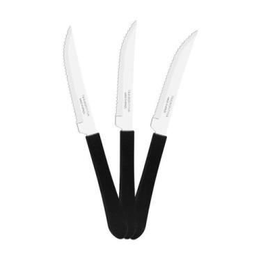 Imagem de Kit - 6 Facas Para Churrasco Leme Com Lâmina Em Aço Inox 4 Pol Cabo Pr