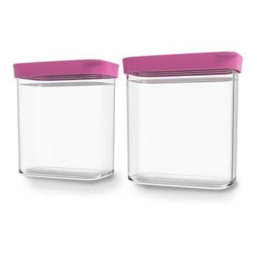 Imagem de Kit Conjunto De 02 Potes Herméticos Mantimentos Acrílico 90 - Helsim, 