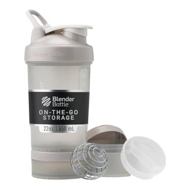 Imagem de Garrafa coqueteleira BlenderBottle ProStak, com pote para comprimidos e proteína, 650 ml, Smoke Grey