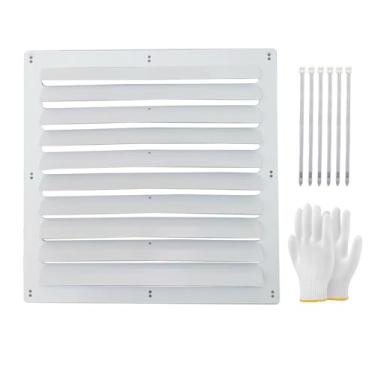 Imagem de MAAOBR Capa para unidade externa de ar condicionado com defletor, saída de ar em aço inoxidável, proteção contra sopro direto(Galvanized Steel - Square,18.9in)