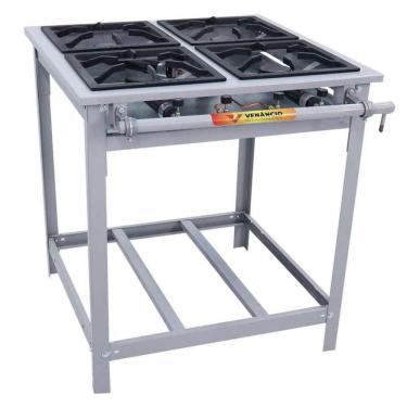 Imagem de Fogão a Gás Alta Pressão Industrial Vulcão 4 Queimadores VAP4 - Venâncio