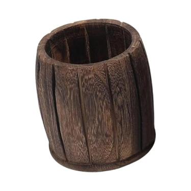 Imagem de Kokiya Caixa de madeira para lápis, barril decorativo, organizador de mesa, porta-canetas, copo para marcadores de Natal, ferramentas para lápis de cor,
