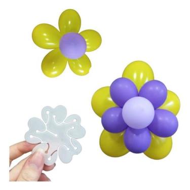 Imagem de 6 Clip Suporte Balão Bexiga Formato Fazer Flor Disco Balões - Sem marc