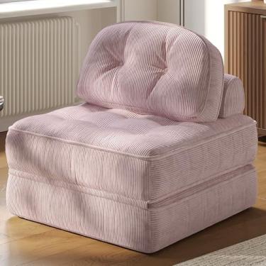 Imagem de Dowinx Sofá-cama dobrável com travesseiro, pequeno sofá conversível confortável para adultos, sala de estar e jogos, design moderno e confortável para apartamento, sala de estar, quarto, veludo