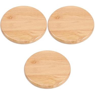 Imagem de Housoutil Assento Redondo De Madeira 3 Peças, Peça Reposição Para Banco Bar, Superior 29,5 Cm/11,6 Pol., Móveis Rústicos, Bancos Bar Metal