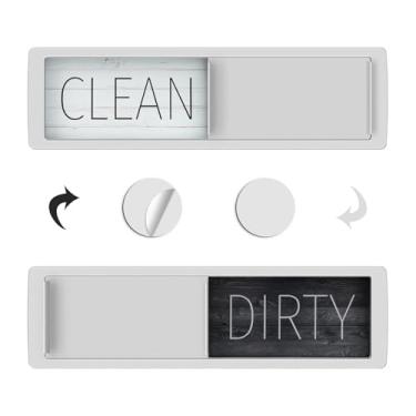 Imagem de YauYik Ímã de lava-louças Sinal limpo e sujo - Ímã forte, sem arranhões, fácil de ler - com adesivos opcionais indicadores de lava-louças decoração de cozinha
