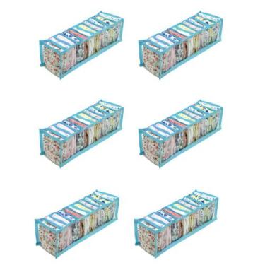 Imagem de Kit 6 Colmeia Organizadora Para Guarda Roupa Dobrável Azul - 123Organi