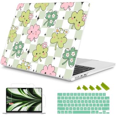 Imagem de Mektron Capa para MacBook Air de 13,6 polegadas 2025-2022 M4 M3 M2, modelo A3240 A3113 A2681 com tela de retina líquida Touch ID, capa dura brilhante impressa para MacBook Air 13,6 polegadas, Lucky