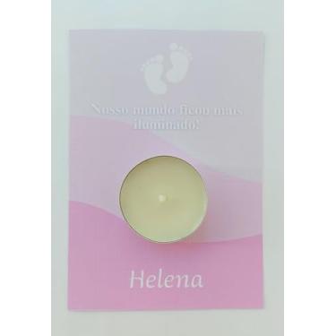 Imagem de Lembrancinha Nascimento - Card personalizado com Vela Rechaud - 20 unidades