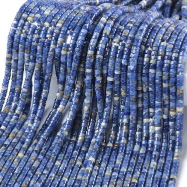 Imagem de 2 x 4 mm, 156 peças, cilindro de tubo de jaspe de sodalita, Rondelle, abaco, disco, espaçador, contas soltas para fazer joias, pulseira, acessórios DIY