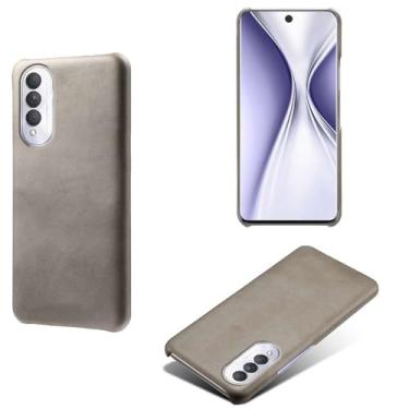 Imagem de Capa para Honor X20 SE 5G,Proteção contra quedas,Casca de volta de cor sólida simples,Design de couro de imitação de plástico-Gray
