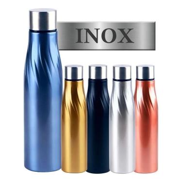 Imagem de 2X Garrafa Squeeze 1000Ml Inox Fitness Água Academia Verão T