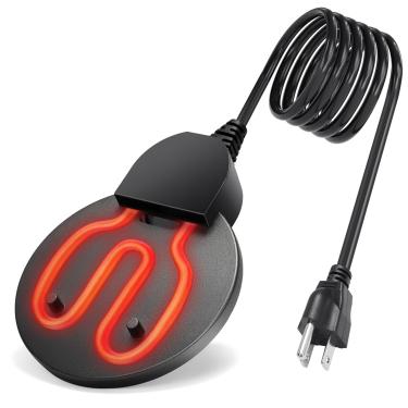 Imagem de cazanu Aquecedor De Água Para Galinhas, Banho Pássaros No Inverno, Com Controle Termostático, Degelador Alumínio Totalmente Coberto, Submersível Eficiente Gado, Aves E Selvagens