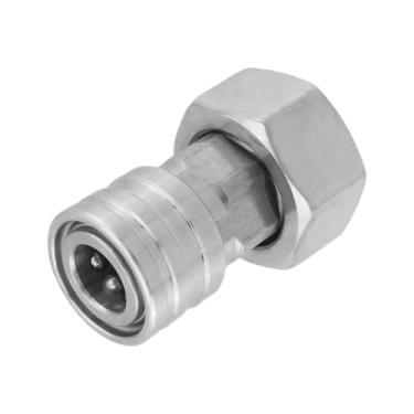 Imagem de FarBoat 1 peça de adaptador de mangueira de jardim para lavadora de pressão, aço inoxidável de 3/10.2 cm GHT para 1/10.2 cm, adaptador de aerador giratório para conectar mangueira de jardim, prata